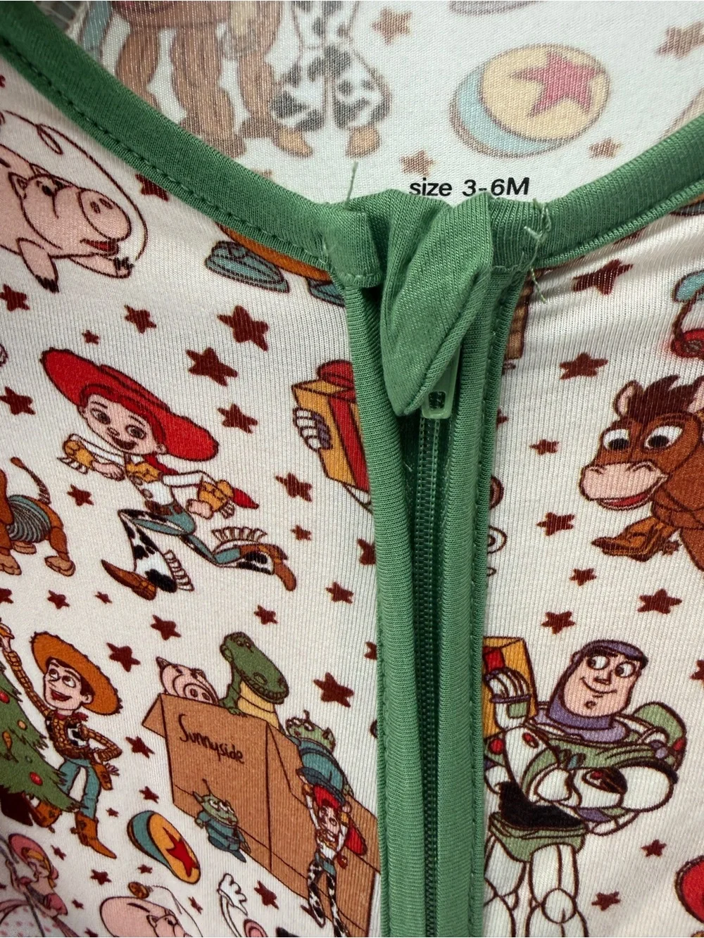 NWOT Toy Story Green-Trim Kids Bamboo One-Piece Pajamas
